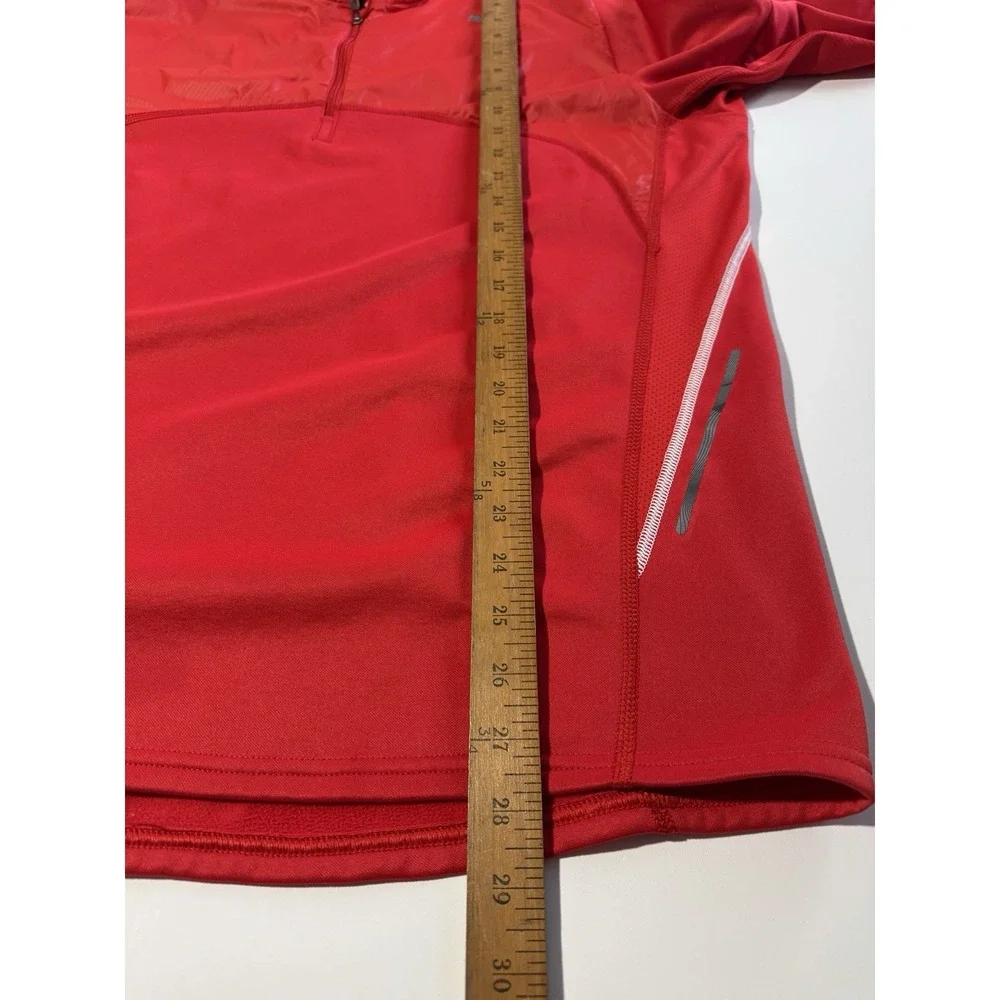 Puma Sport Lifestyle Quarter Zip Pullover Top Athletic Warm Up Red Size Large‎